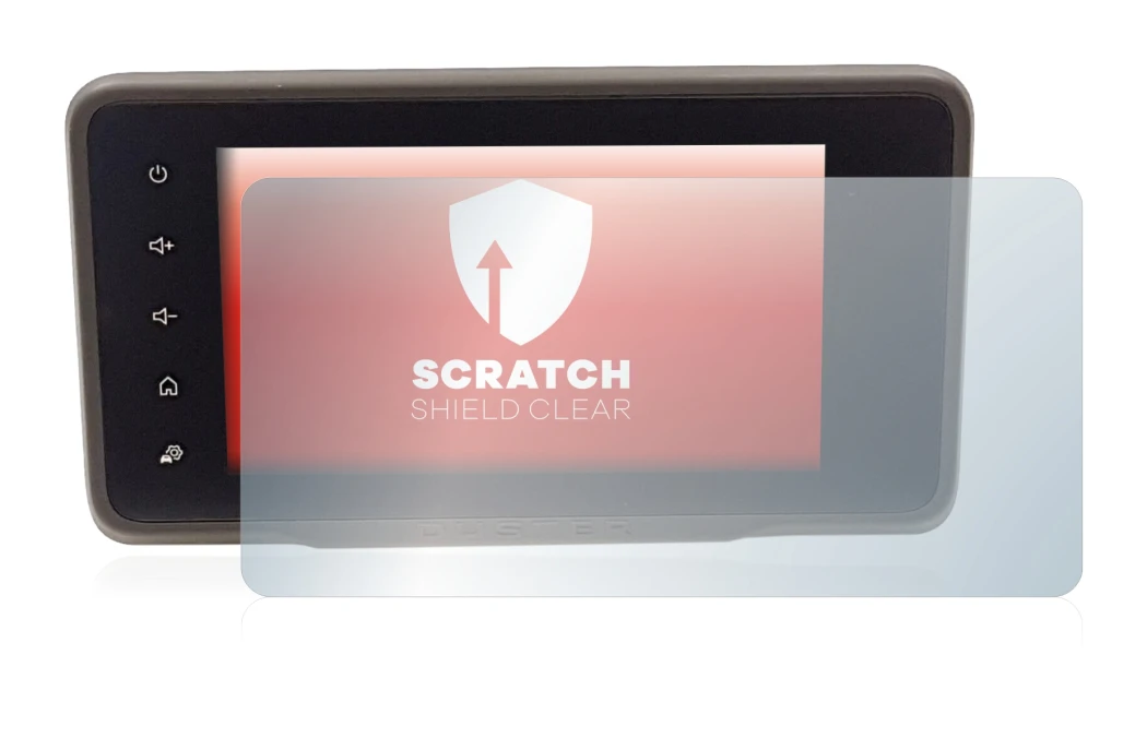 Abbildung des Geräts Dacia Duster 2 MediaDisplay mit einer Vielzahl des Displayschutzes.