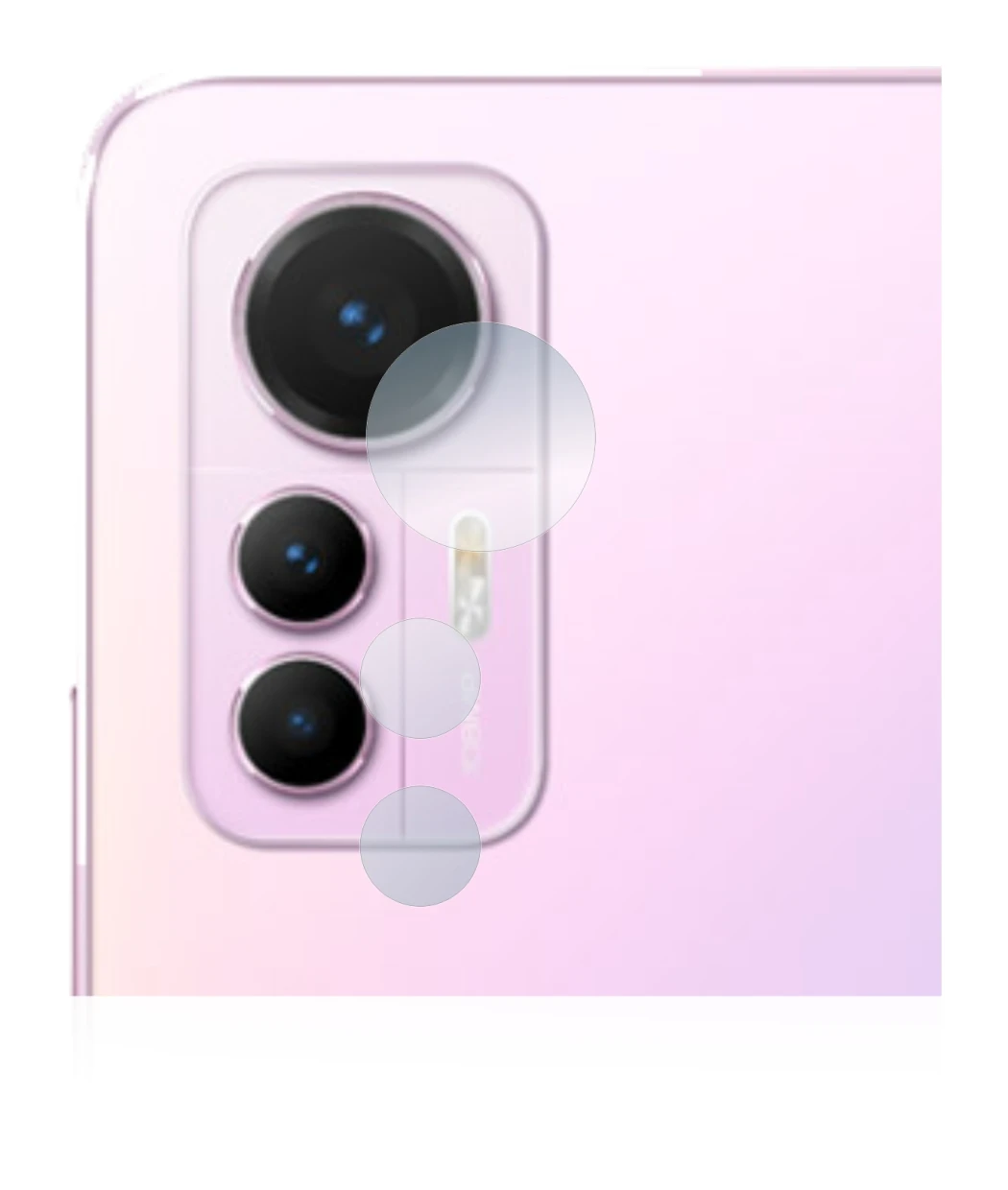 Abbildung des Geräts Xiaomi 12 Lite (NUR Kameraschutz) mit einer Vielzahl des Displayschutzes.