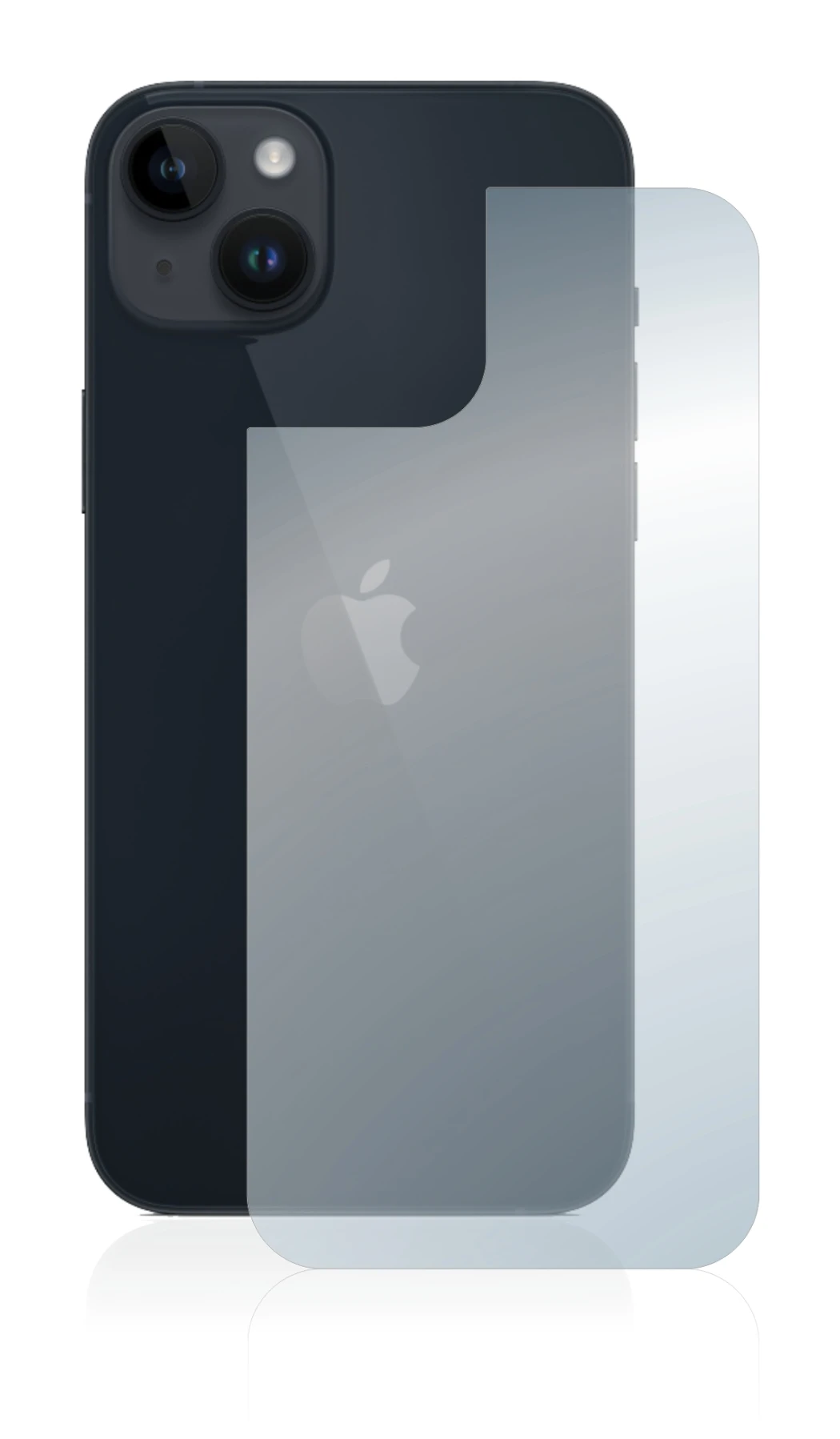 Abbildung des Geräts Apple iPhone 14 Plus (Rückseite) mit einer Vielzahl des Displayschutzes.