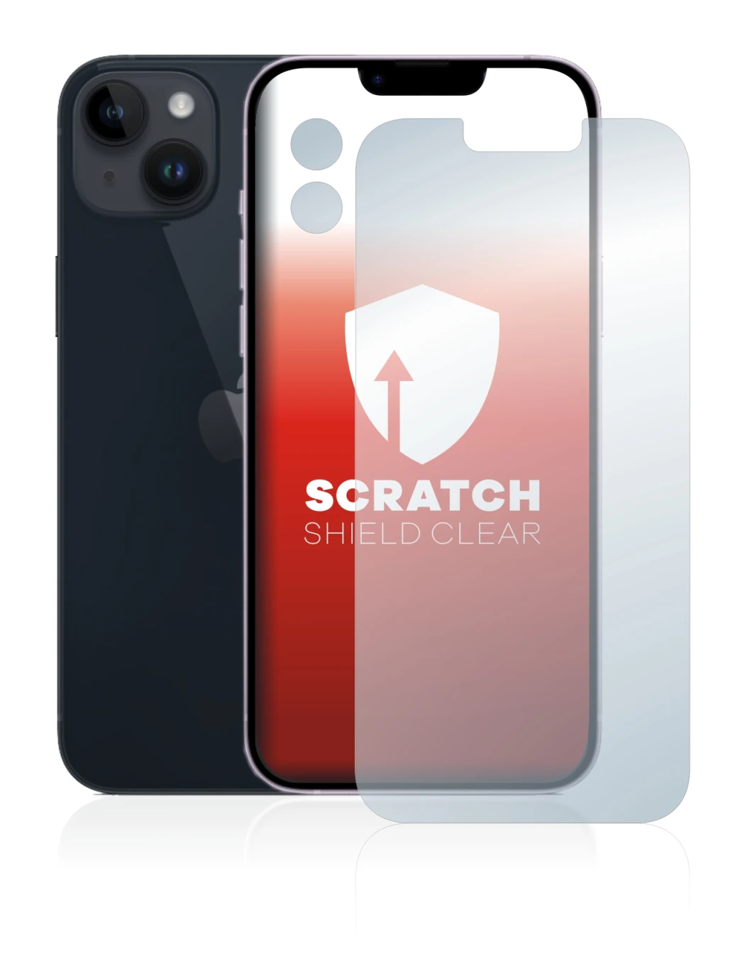 Abbildung des Geräts Apple iPhone 14 Plus (Display+Kamera) mit einer Vielzahl des Displayschutzes.