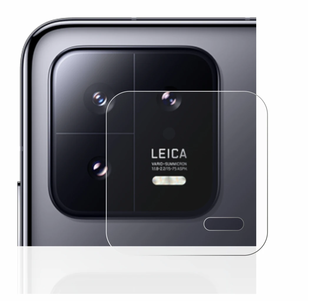 Abbildung des Geräts Xiaomi 13 (NUR Kameraschutz) mit einer Vielzahl des Displayschutzes.