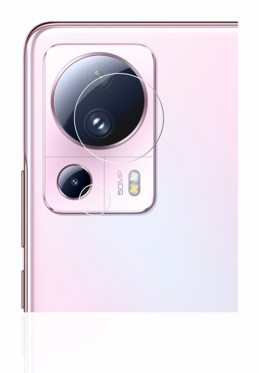 Abbildung des Geräts Xiaomi 13 Lite (NUR Kameraschutz) mit einer Vielzahl des Displayschutzes.