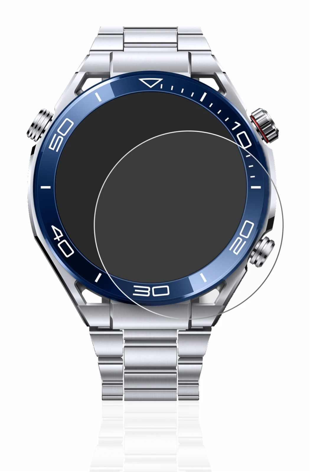Abbildung des Geräts Huawei Watch Ultimate (48.5 mm) mit einer Vielzahl des Displayschutzes.