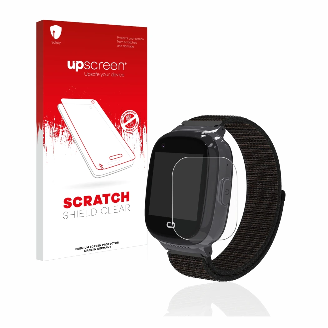 Vorderseite einer Produktverpackung mit dem Markenlogo upscreen. Daneben ist das Gerät Pthtechus 4G GPS T30 mit dem zugehörige