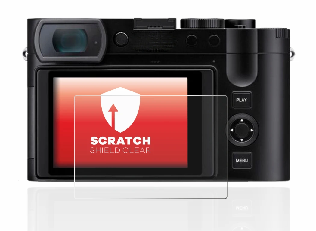 Abbildung des Geräts Leica Q3 mit einer Vielzahl des Displayschutzes.