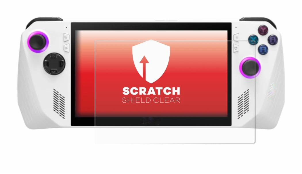 Abbildung des Geräts ASUS ROG Ally (2023) RC71L mit einer Vielzahl des Displayschutzes.