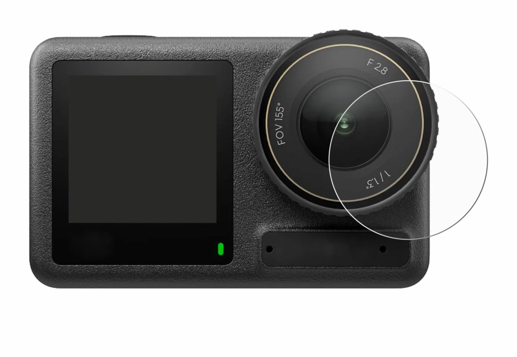 Abbildung des Geräts DJI Osmo Action 4 (Linse) mit einer Vielzahl des Displayschutzes.