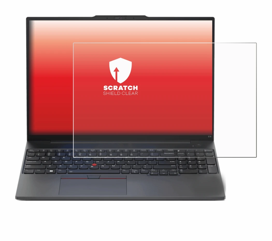 Abbildung des Geräts Lenovo ThinkPad E16 Gen 1 mit einer Vielzahl des Displayschutzes.