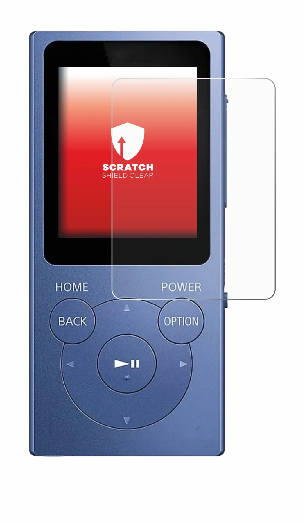 Abbildung des Geräts Sony Walkman NW-E394 mit einer Vielzahl des Displayschutzes.