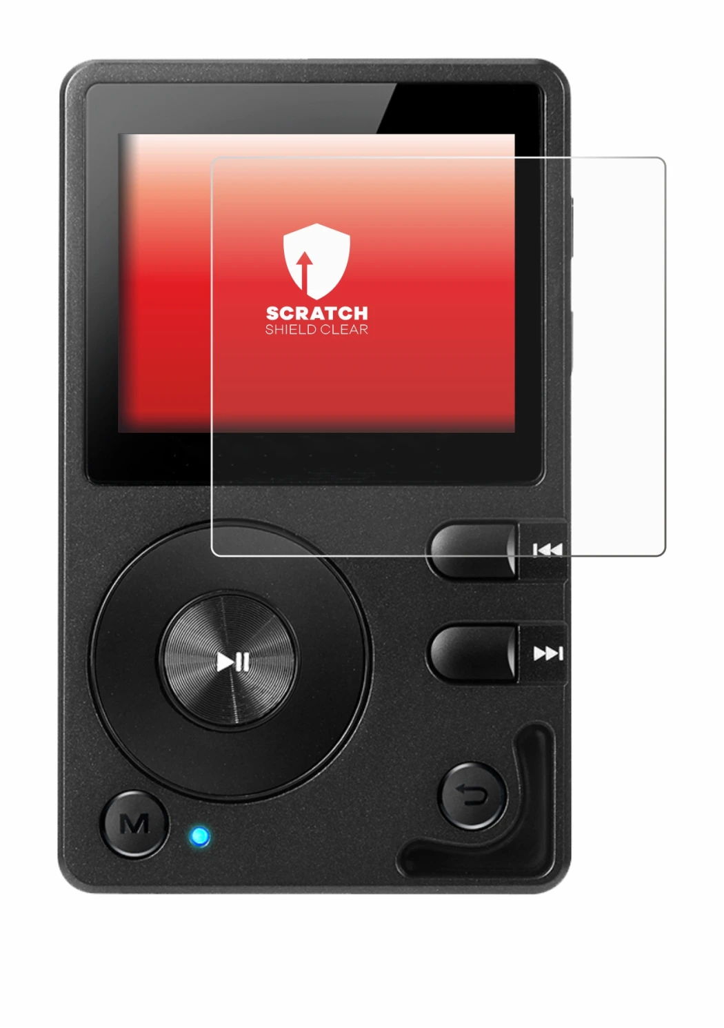 Abbildung des Geräts Hifi Walker H2 mit einer Vielzahl des Displayschutzes.