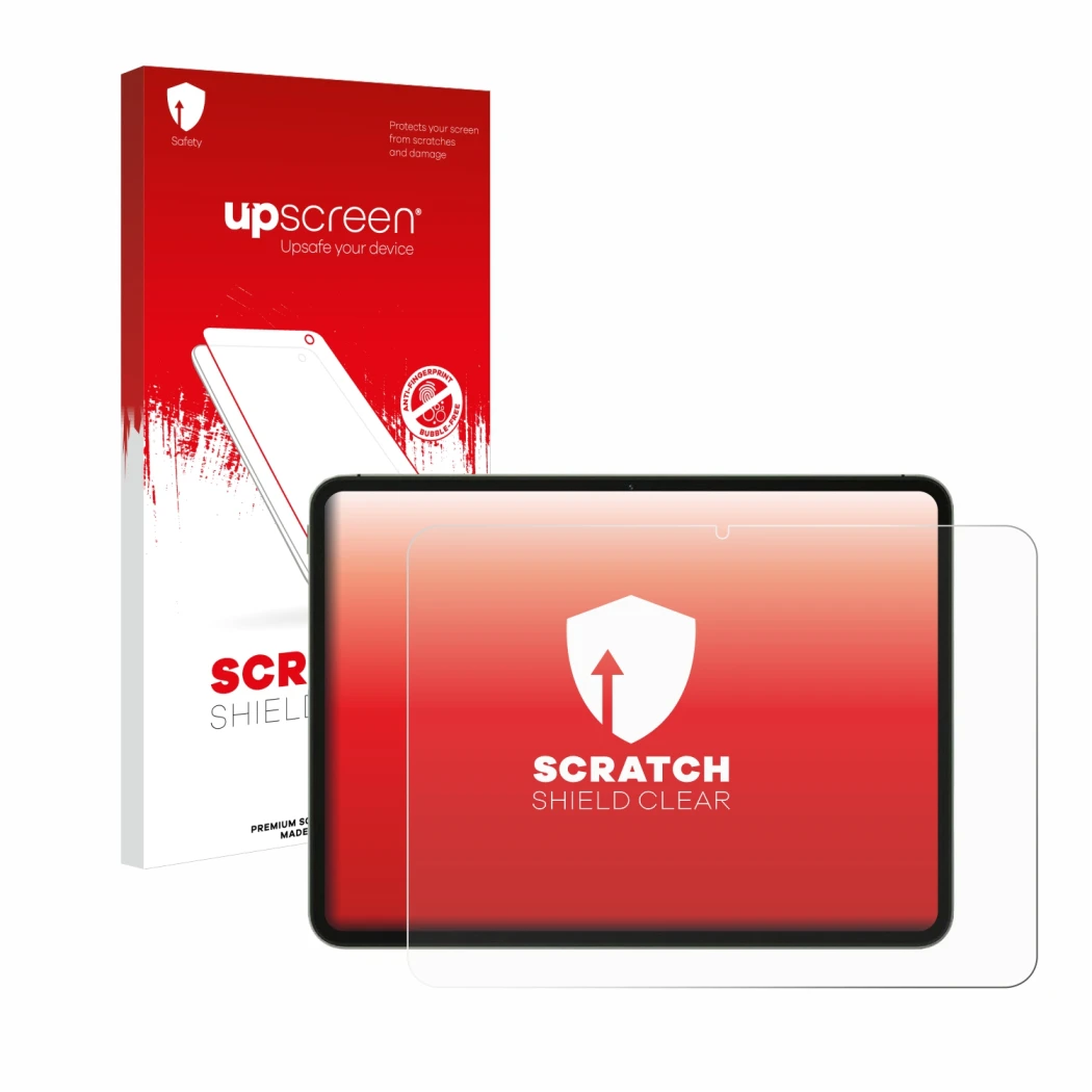 Vorderseite einer Produktverpackung mit dem Markenlogo upscreen. Daneben ist das Gerät OnePlus Pad Go mit dem zugehörigen Disp