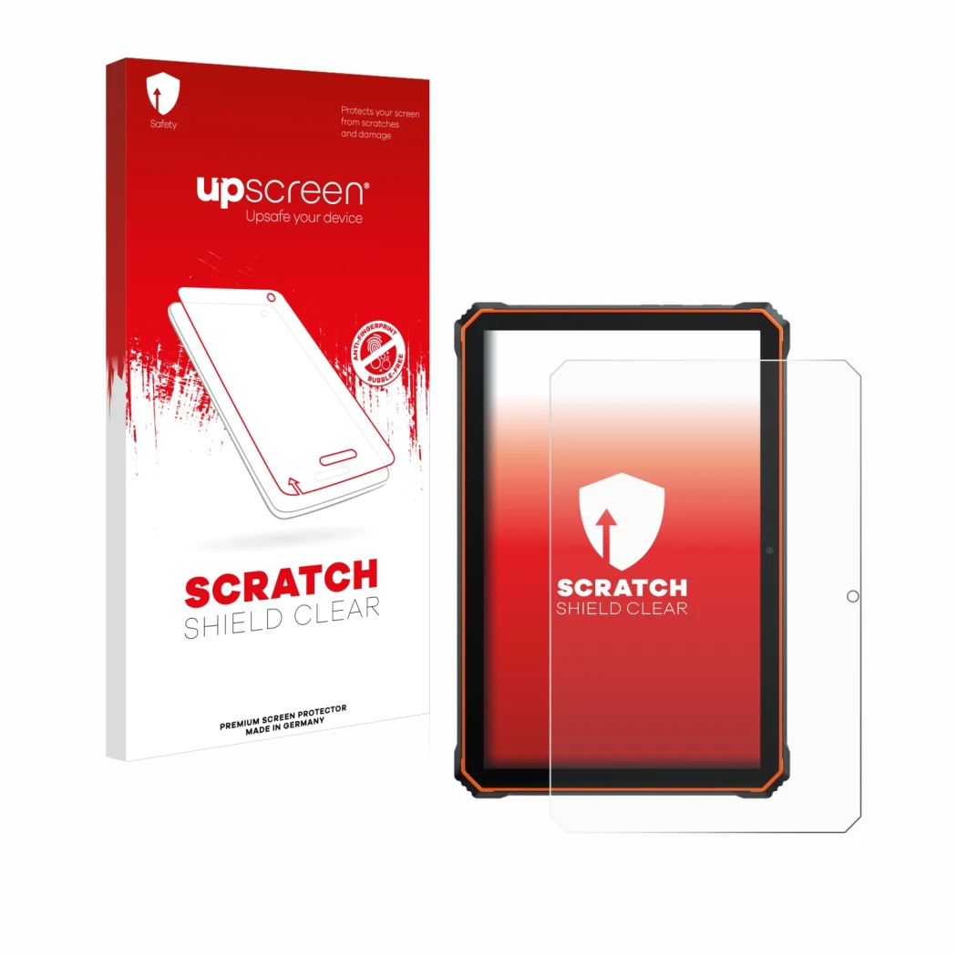 Vorderseite einer Produktverpackung mit dem Markenlogo upscreen. Daneben ist das Gerät Blackview Active 6 mit dem zugehörigen