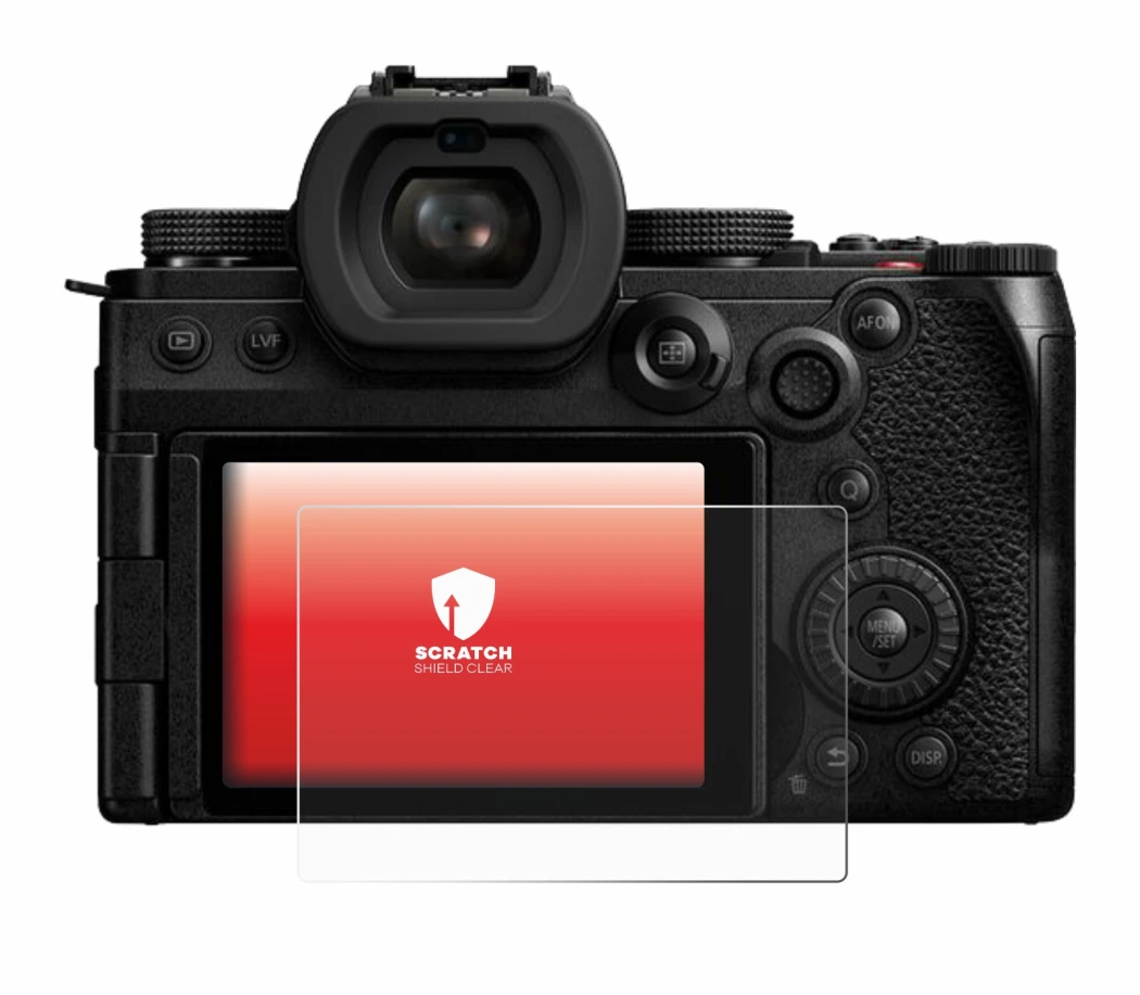 Abbildung des Geräts Panasonic Lumix DC-S5M2X mit einer Vielzahl des Displayschutzes.
