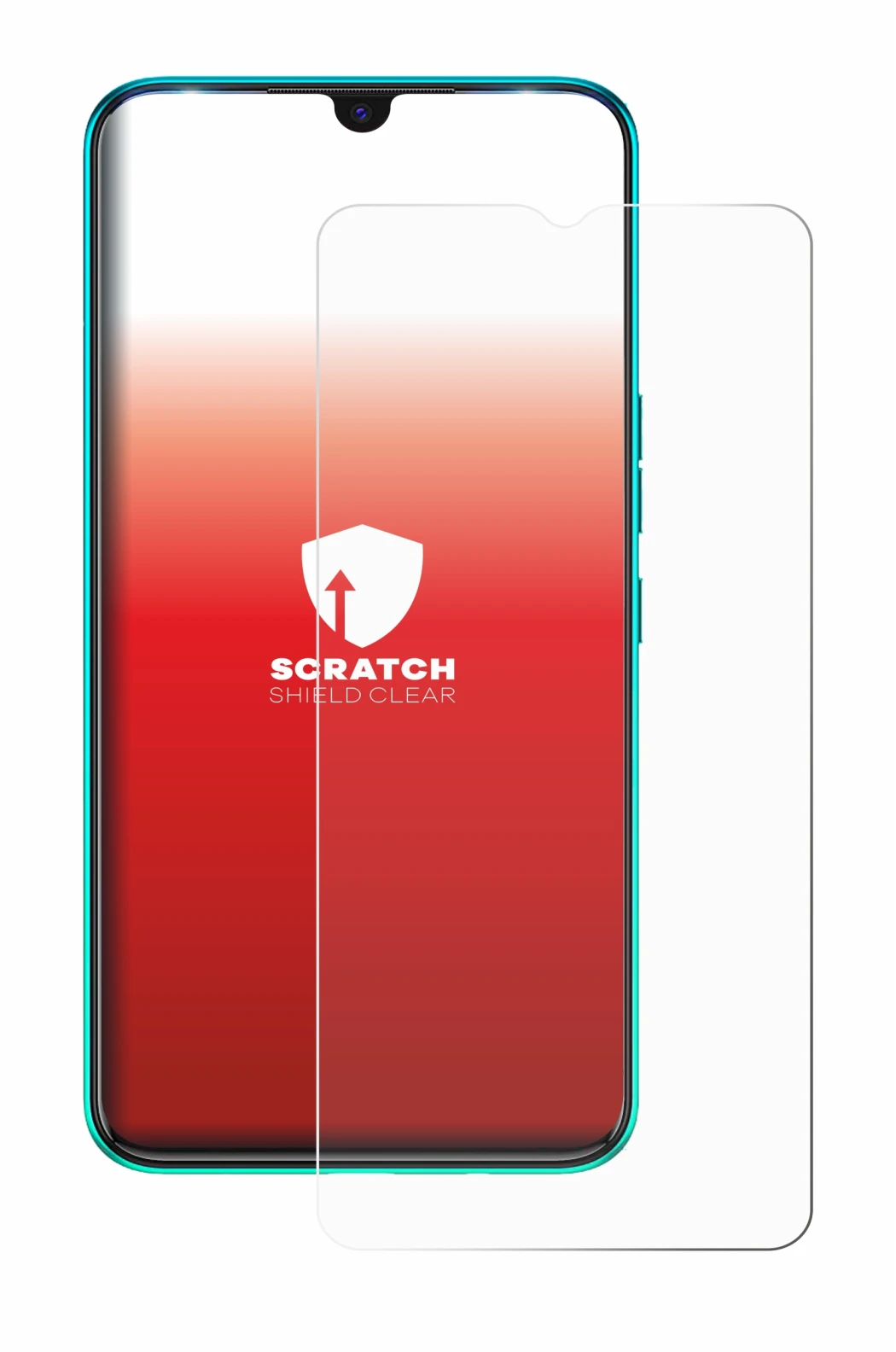 Abbildung des Geräts Tecno Spark 7 mit einer Vielzahl des Displayschutzes.