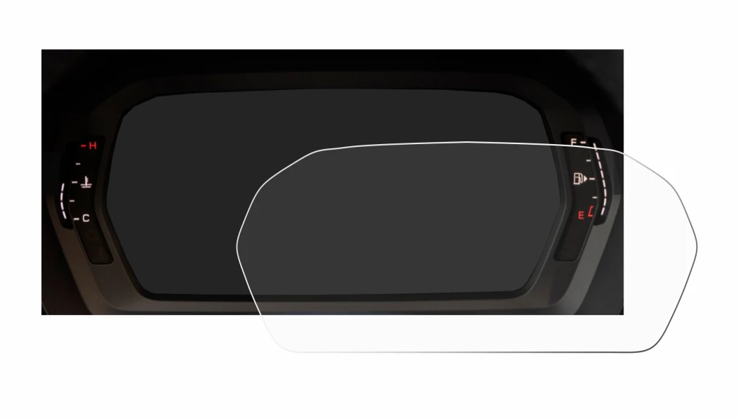 Abbildung des Geräts Audi A3 2023 Virtual cockpit mit einer Vielzahl des Displayschutzes.
