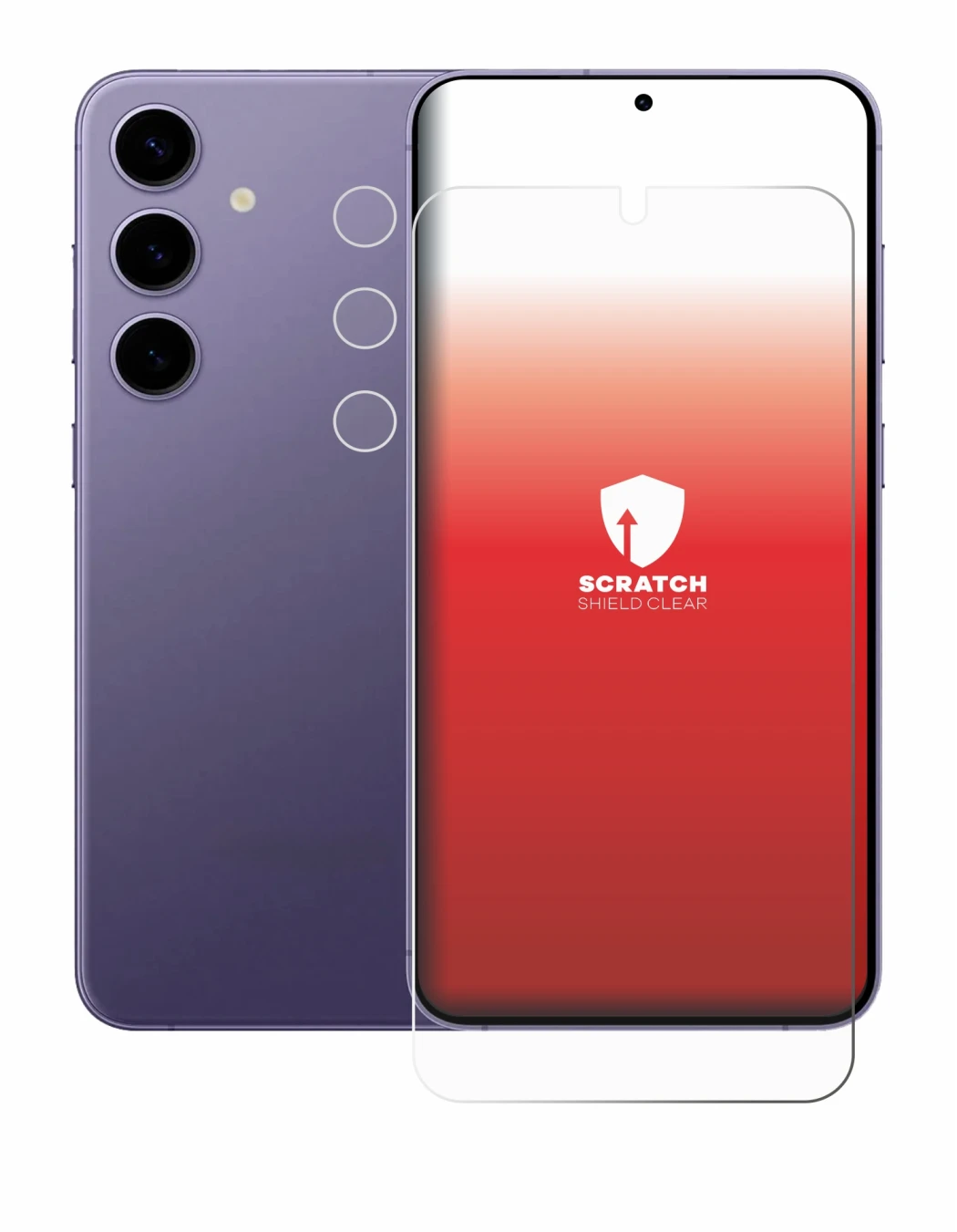 Abbildung des Geräts Samsung Galaxy S24 Plus (Display+Kamera) mit einer Vielzahl des Displayschutzes.