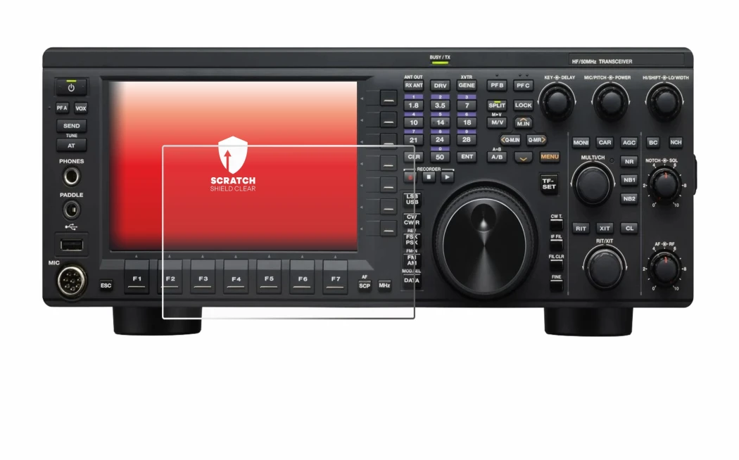 Abbildung des Geräts Kenwood TS-890S mit einer Vielzahl des Displayschutzes.