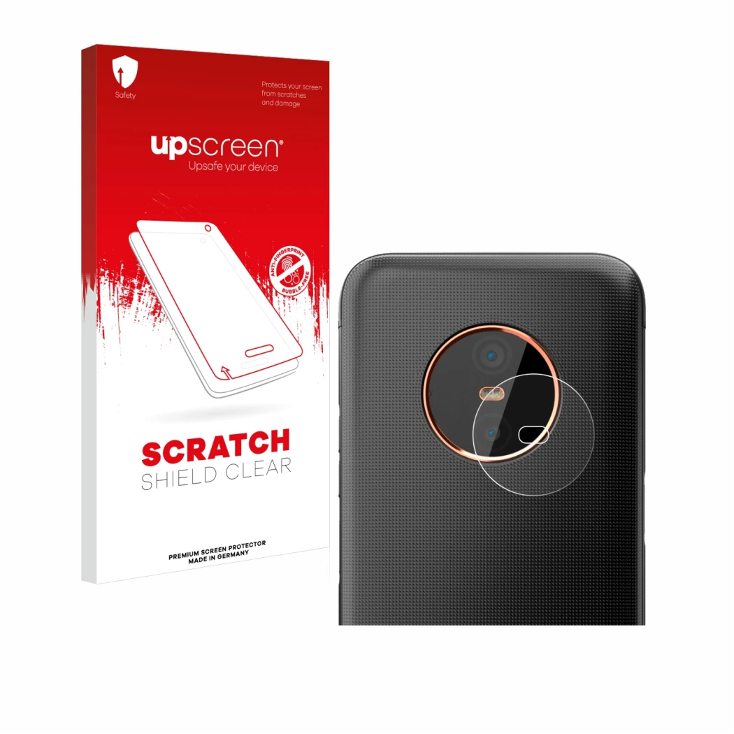 Vorderseite einer Produktverpackung mit dem Markenlogo upscreen. Daneben ist das Gerät Gigaset GX6 Pro (NUR Kamera) mit dem zu