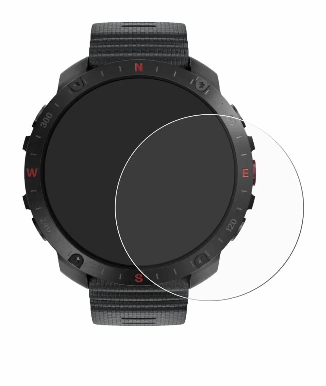 Abbildung des Geräts Polar Grit X2 Pro mit einer Vielzahl des Displayschutzes.