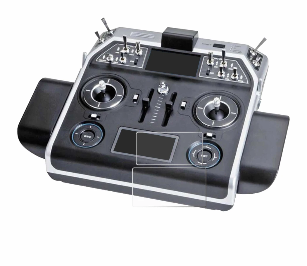 Abbildung des Geräts Graupner MC-28 mit einer Vielzahl des Displayschutzes.