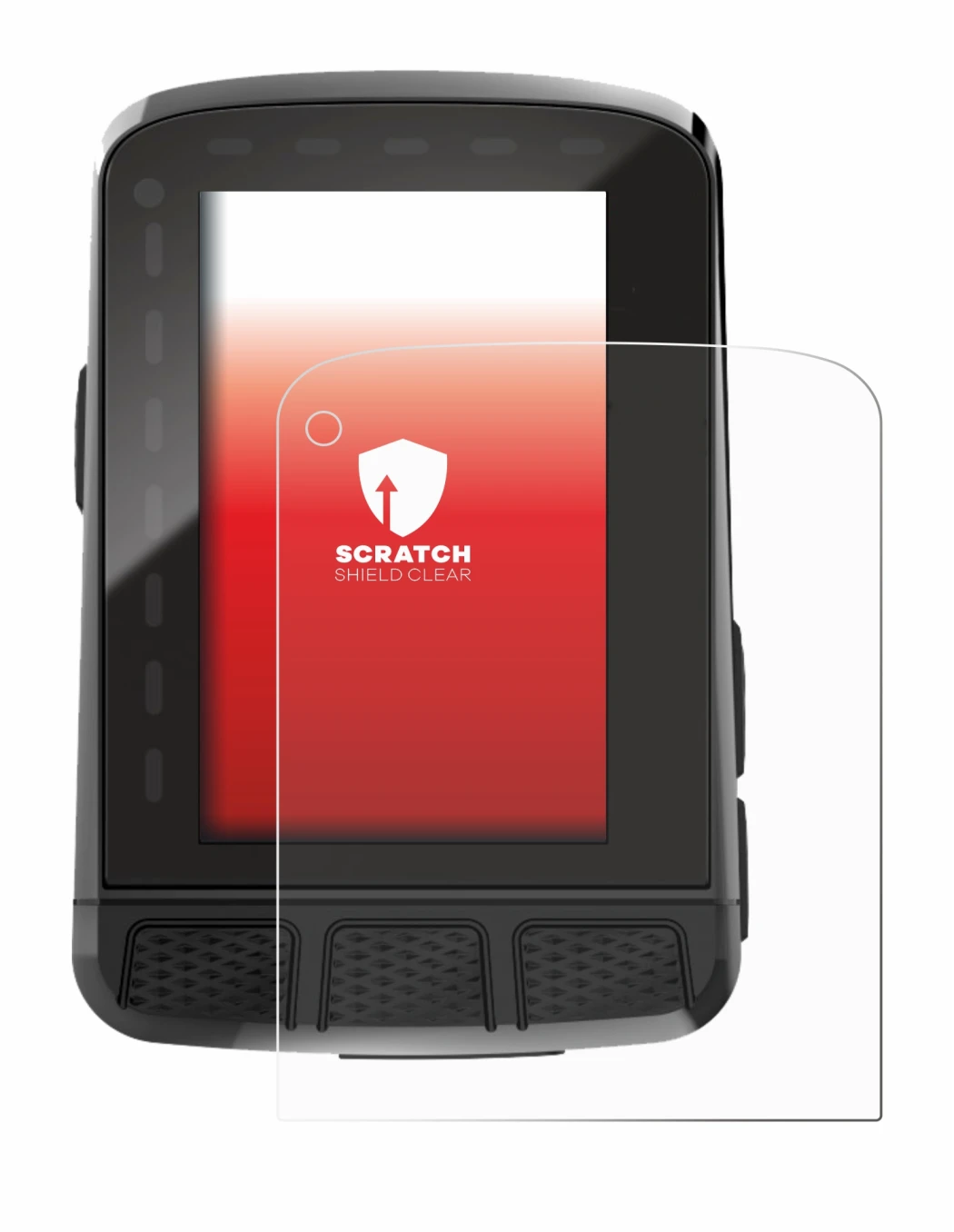 Abbildung des Geräts Wahoo Elemnt Roam V2 GPS mit einer Vielzahl des Displayschutzes.