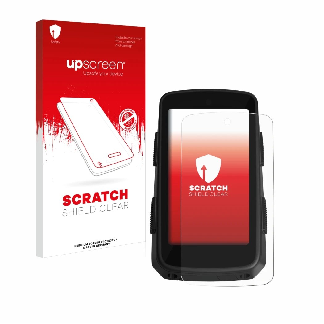 Vorderseite einer Produktverpackung mit dem Markenlogo upscreen. Daneben ist das Gerät Hammerhead Karoo 3 mit dem zugehörigen