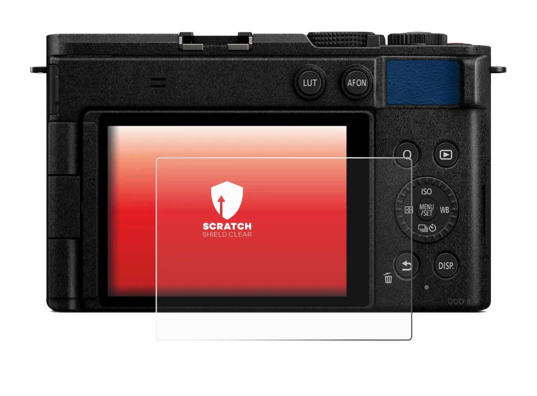 Abbildung des Geräts Panasonic Lumix DC-S9 mit einer Vielzahl des Displayschutzes.