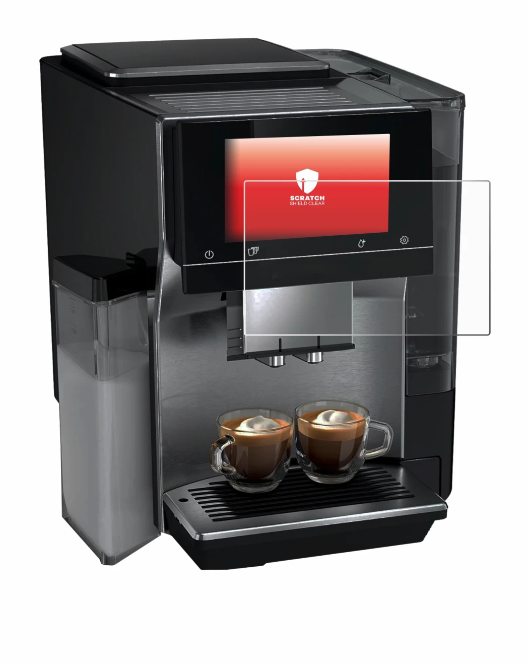 Abbildung des Geräts Siemens EQ700 mit einer Vielzahl des Displayschutzes.