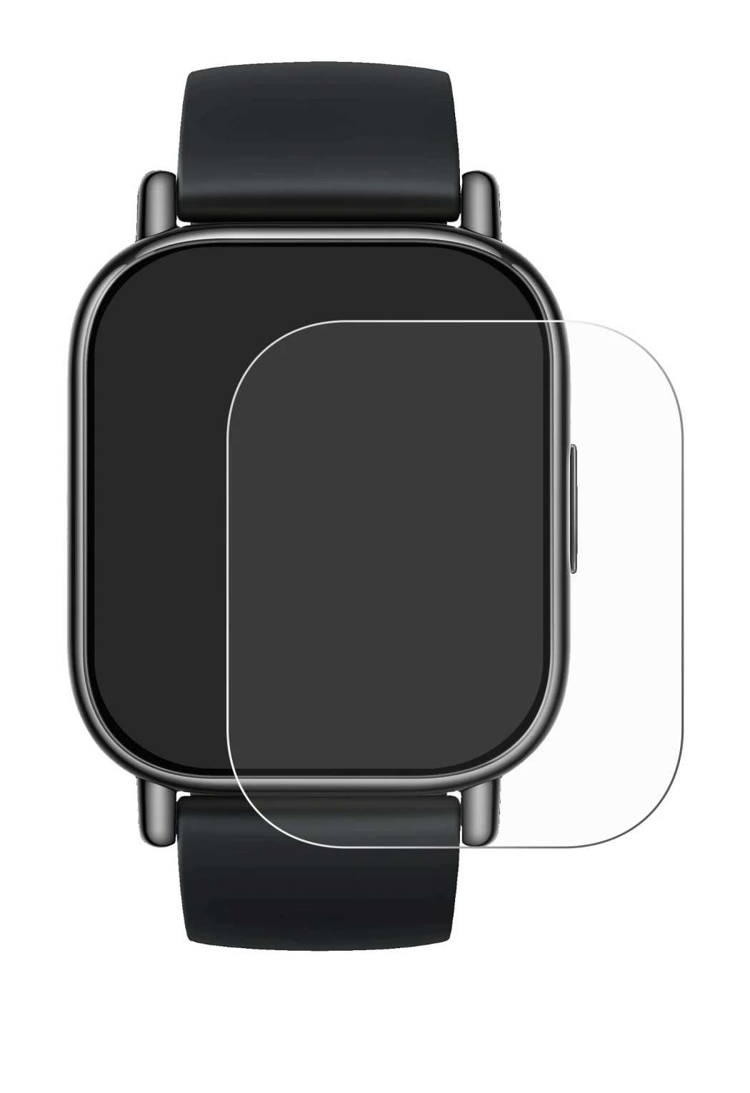 Abbildung des Geräts Xiaomi Redmi Watch 5 Lite mit einer Vielzahl des Displayschutzes.