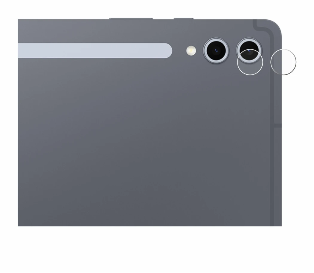 Abbildung des Geräts Samsung Galaxy Tab S10 Plus 5G (NUR Kameraschutz) mit einer Vielzahl des Displayschutzes.