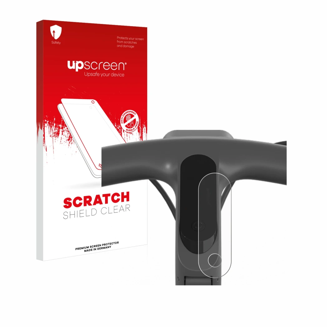 Vorderseite einer Produktverpackung mit dem Markenlogo upscreen. Daneben ist das Gerät Egret Ey 1 mit dem zugehörigen Displays