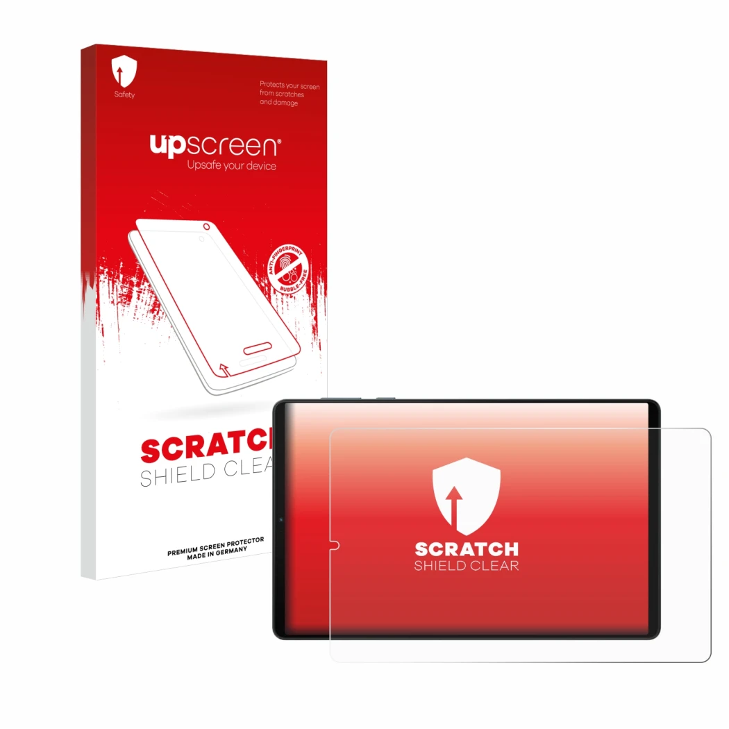 Vorderseite einer Produktverpackung mit dem Markenlogo upscreen. Daneben ist das Gerät Lenovo Legion Y700 (2024) mit dem zugeh