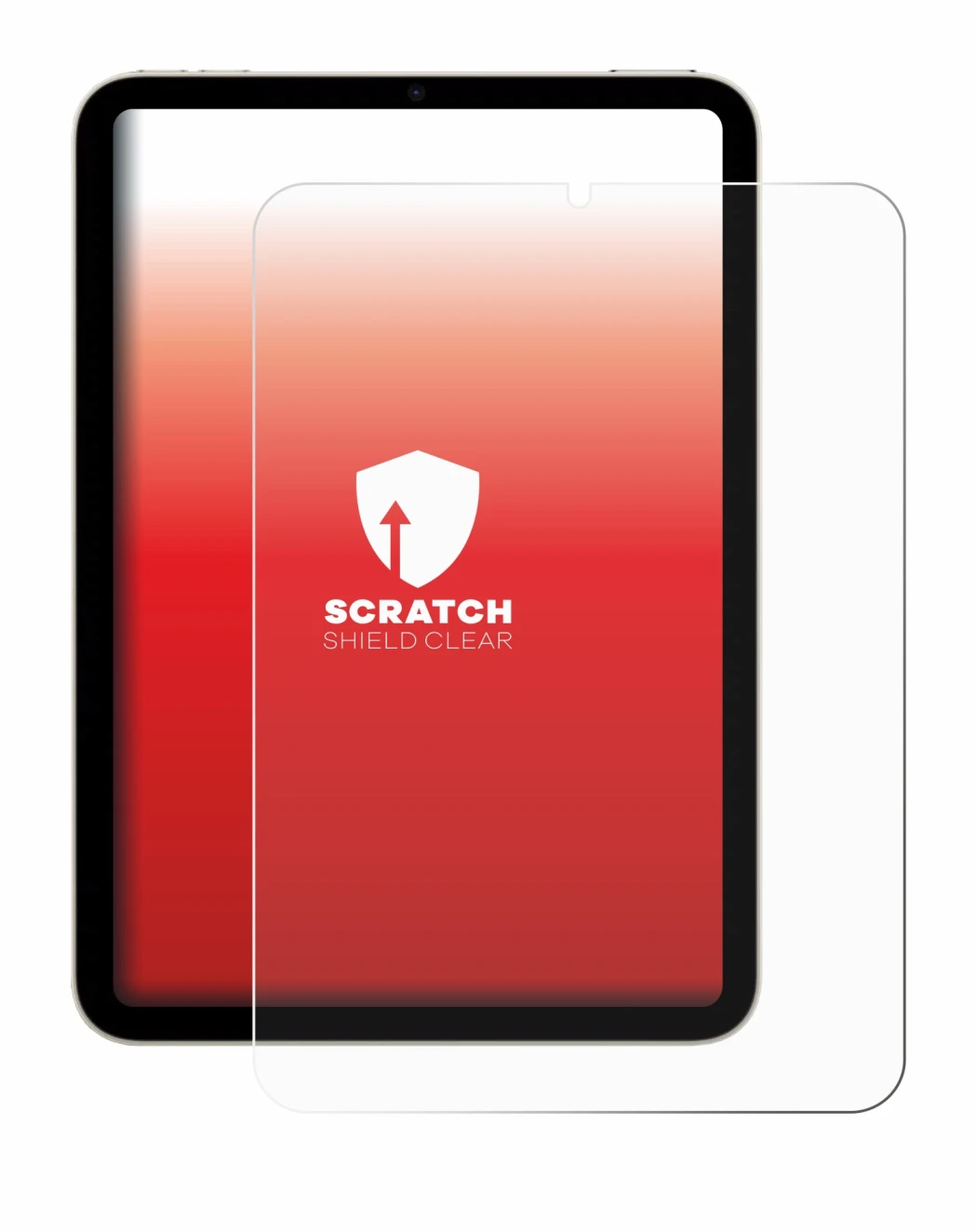 Abbildung des Geräts Apple iPad Mini 7 2024 mit einer Vielzahl des Displayschutzes.