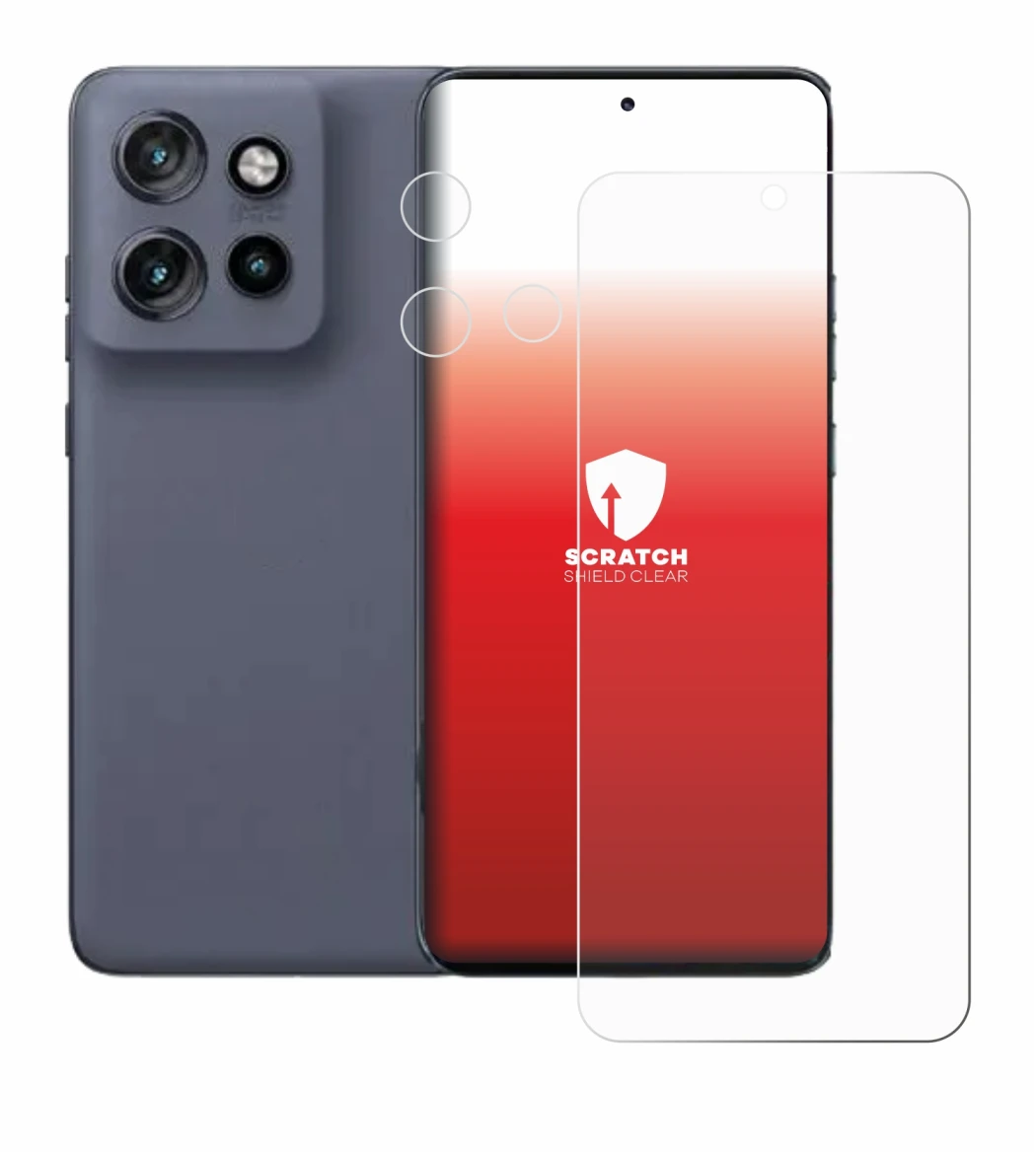 Abbildung des Geräts Motorola Edge 50 Neo (Display+Kamera) mit einer Vielzahl des Displayschutzes.