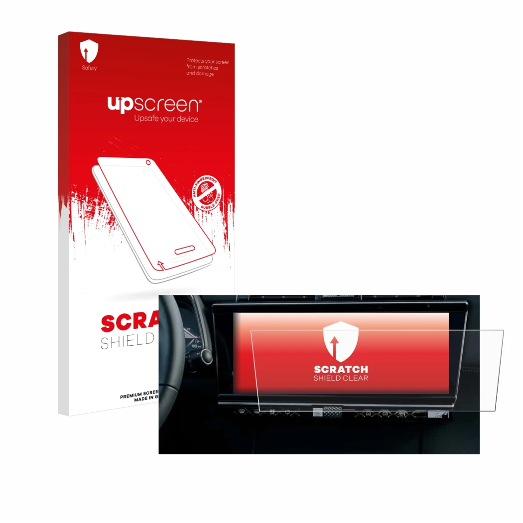 Vorderseite einer Produktverpackung mit dem Markenlogo upscreen. Daneben ist das Gerät DS 7 Facelift (2024) mit dem zugehörige