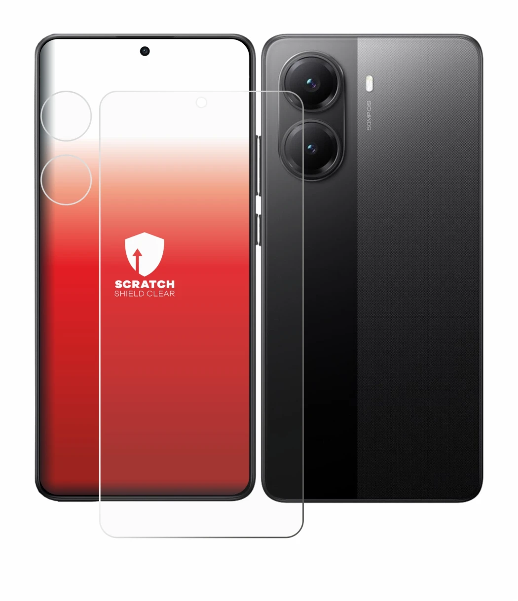 Abbildung des Geräts Xiaomi Poco X7 Pro (Display+Kamera) mit einer Vielzahl des Displayschutzes.