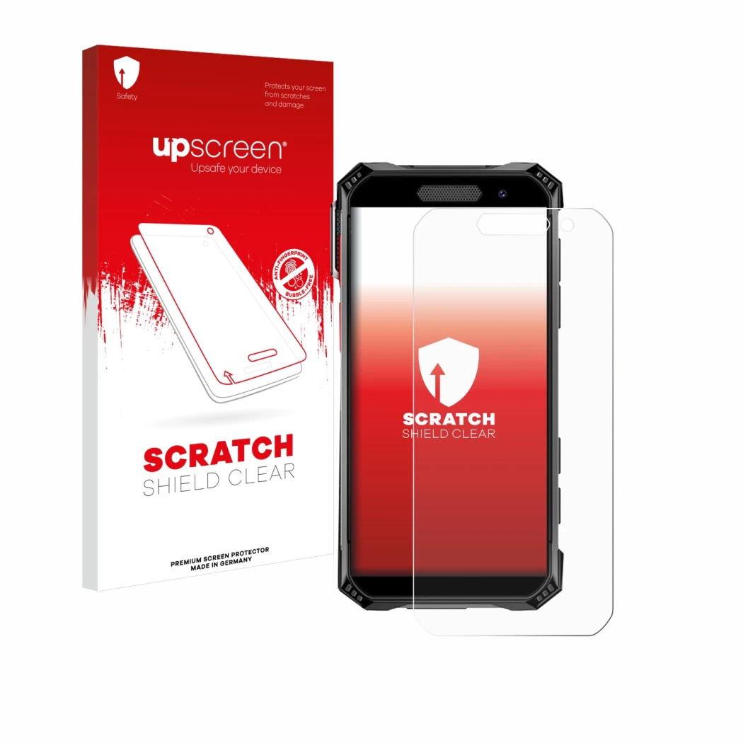 Vorderseite einer Produktverpackung mit dem Markenlogo upscreen. Daneben ist das Gerät Soyes S10 Max mit dem zugehörigen Displ