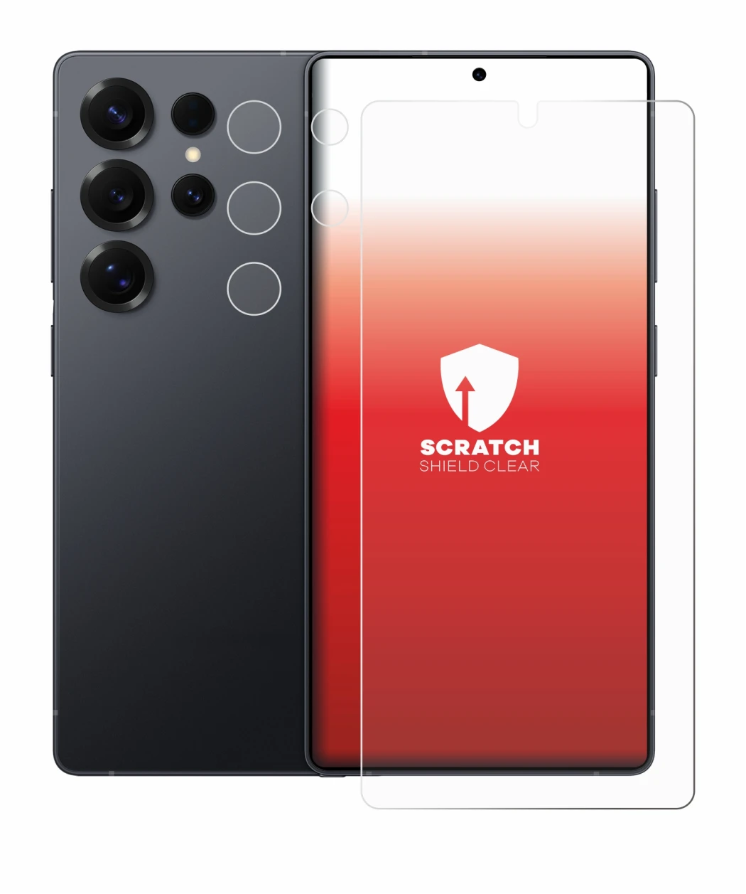 Abbildung des Geräts Samsung Galaxy S25 Ultra Enterprise Edition (Display+Kamera) mit einer Vielzahl des Displayschutzes.
