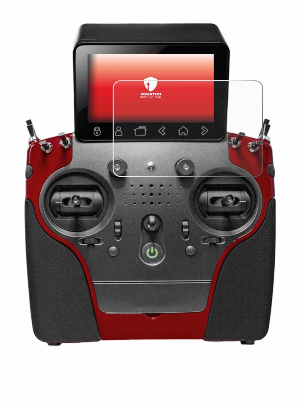 Abbildung des Geräts PowerBox Systems Atom mit einer Vielzahl des Displayschutzes.