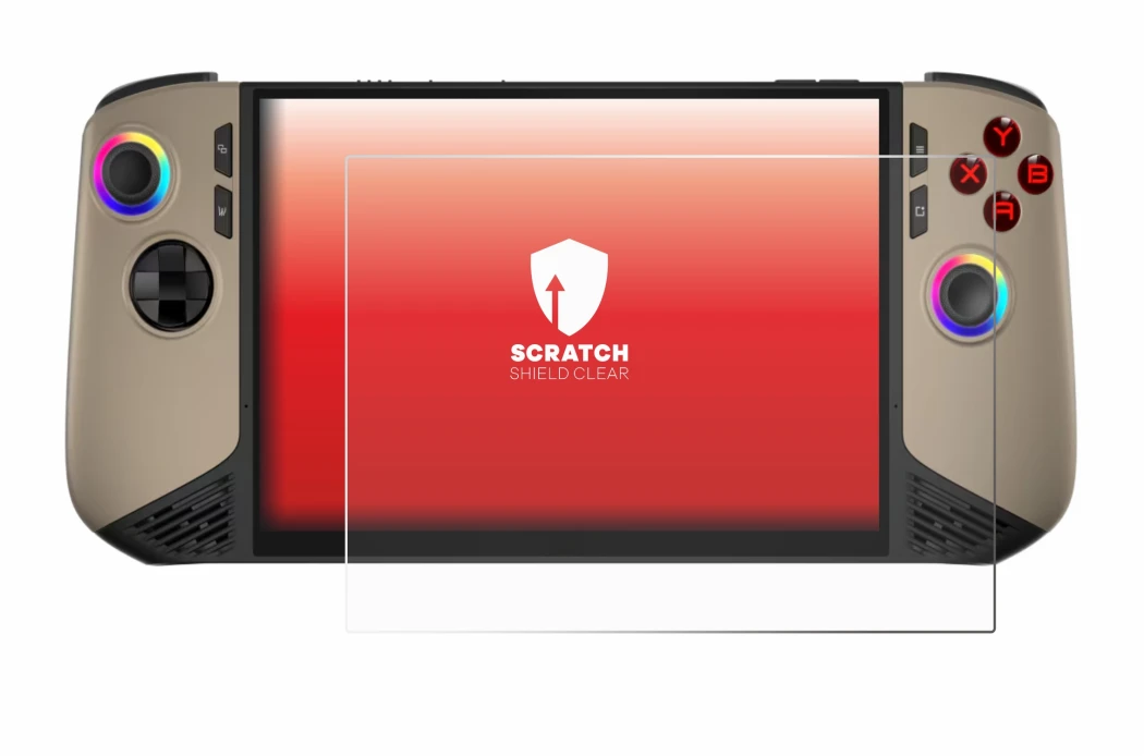 Abbildung des Geräts MSI Claw 8 AI+ mit einer Vielzahl des Displayschutzes.