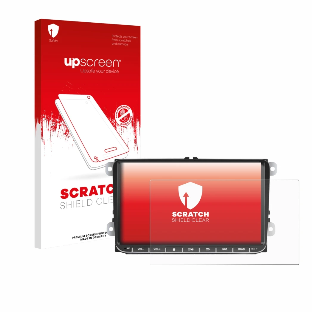Vorderseite einer Produktverpackung mit dem Markenlogo upscreen. Daneben ist das Gerät Essgoo AR9002 mit dem zugehörigen Displ