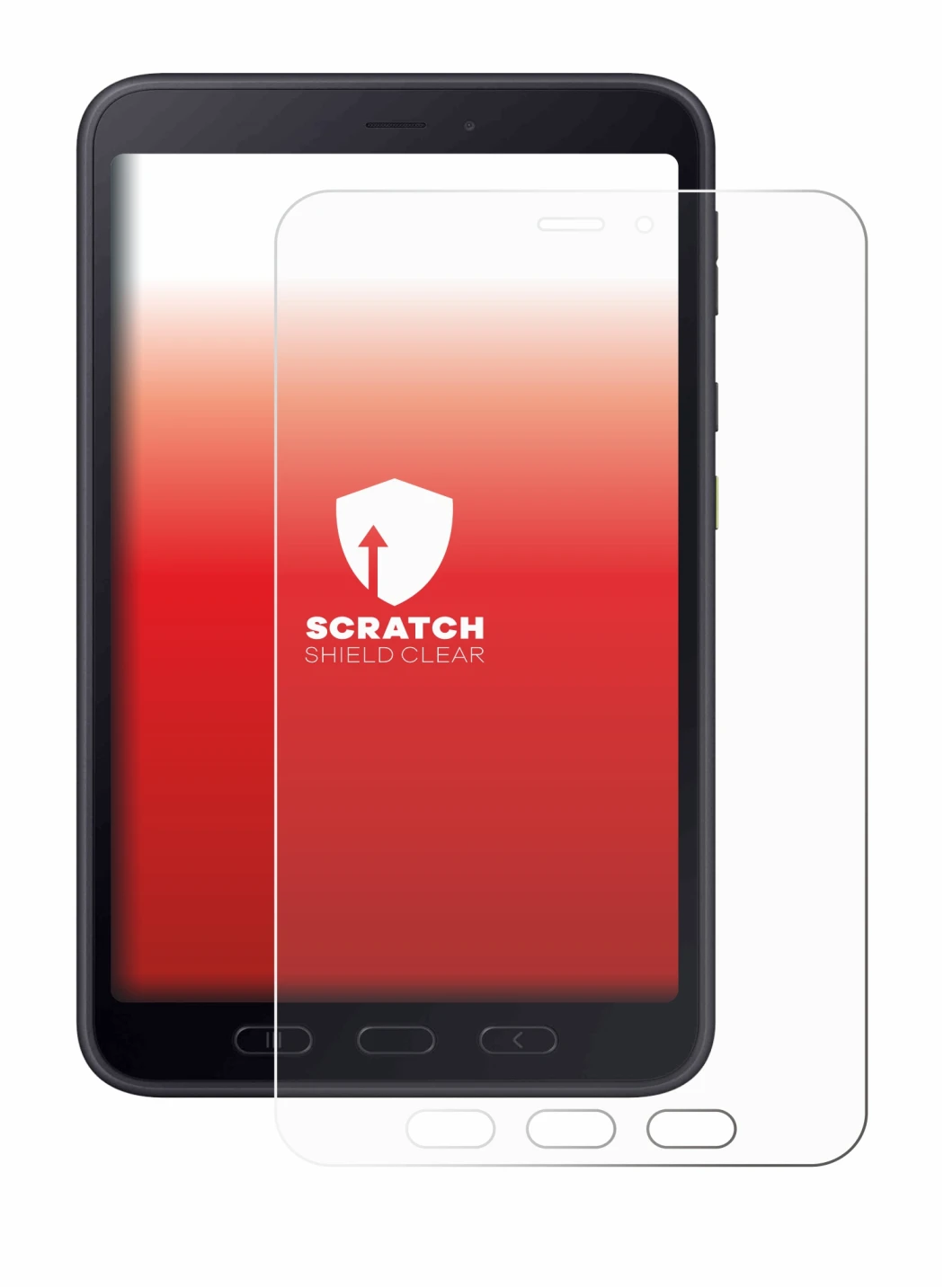 Abbildung des Geräts Samsung galaxy Tab Active 5 5G Enterprise Edition mit einer Vielzahl des Displayschutzes.