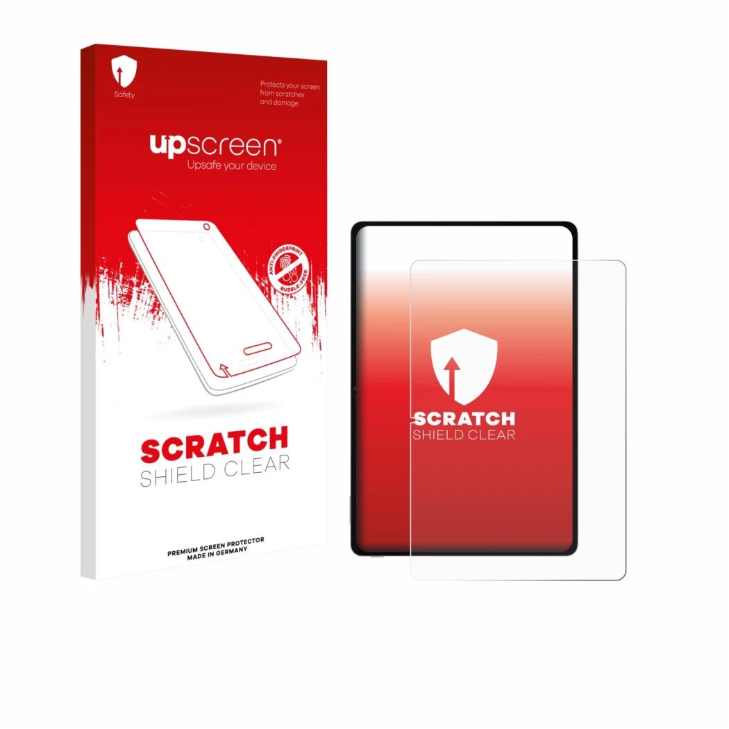 Vorderseite einer Produktverpackung mit dem Markenlogo upscreen. Daneben ist das Gerät Honor Pad V9 mit dem zugehörigen Displa