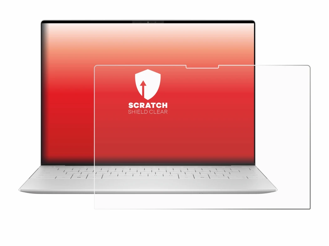 Abbildung des Geräts Dell XPS 13 9350 2024 mit einer Vielzahl des Displayschutzes.