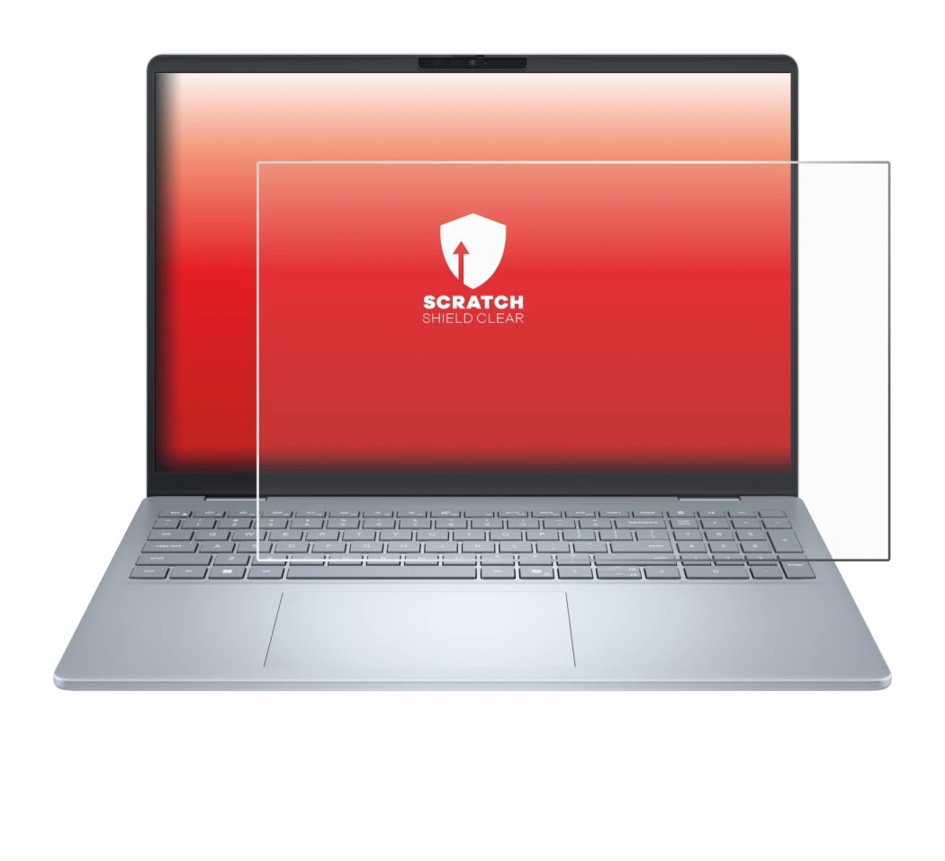 Abbildung des Geräts Dell 16 Plus Laptop mit einer Vielzahl des Displayschutzes.