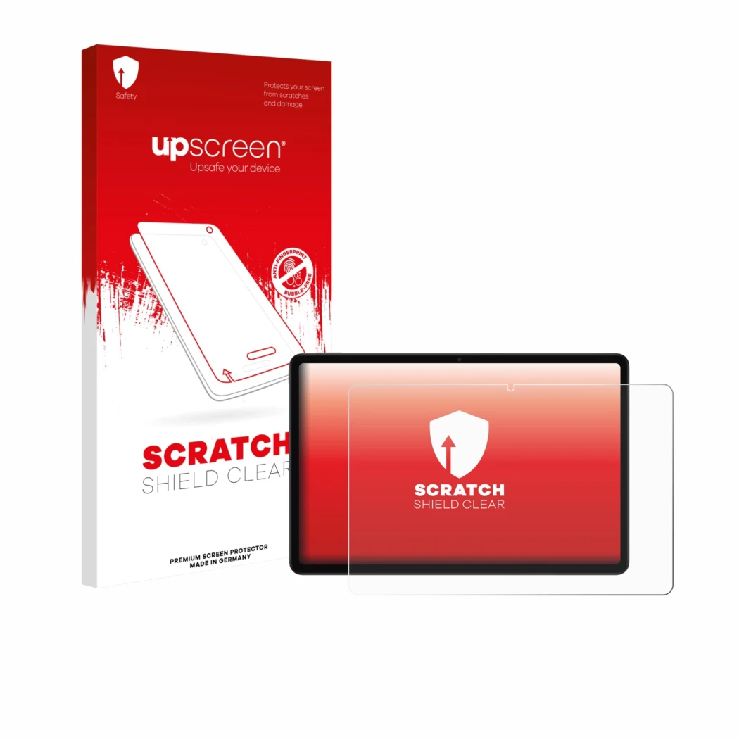 Vorderseite einer Produktverpackung mit dem Markenlogo upscreen. Daneben ist das Gerät Xiaomi Redmi Pad 2 mit dem zugehörigen