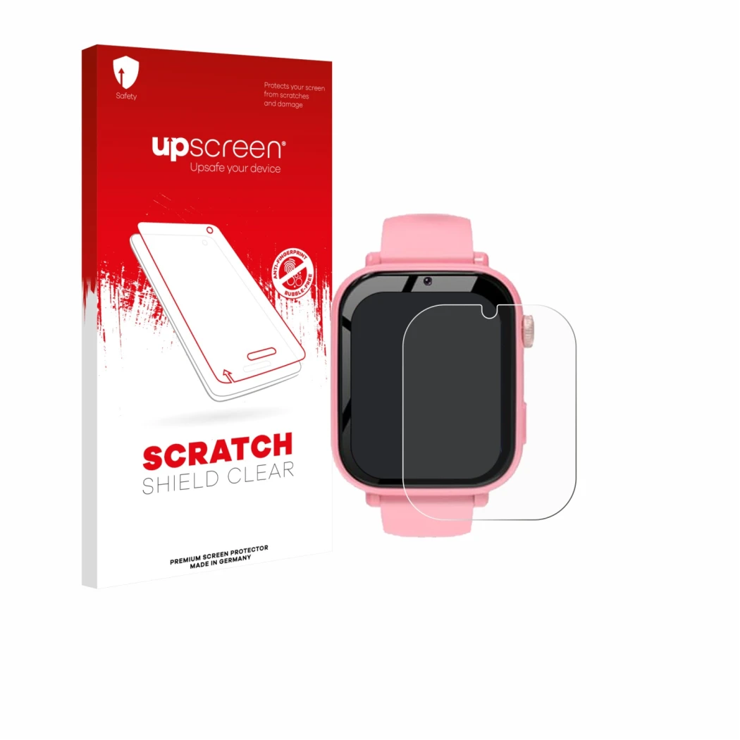 Vorderseite einer Produktverpackung mit dem Markenlogo upscreen. Daneben ist das Gerät CATGIFF A22 mit dem zugehörigen Display