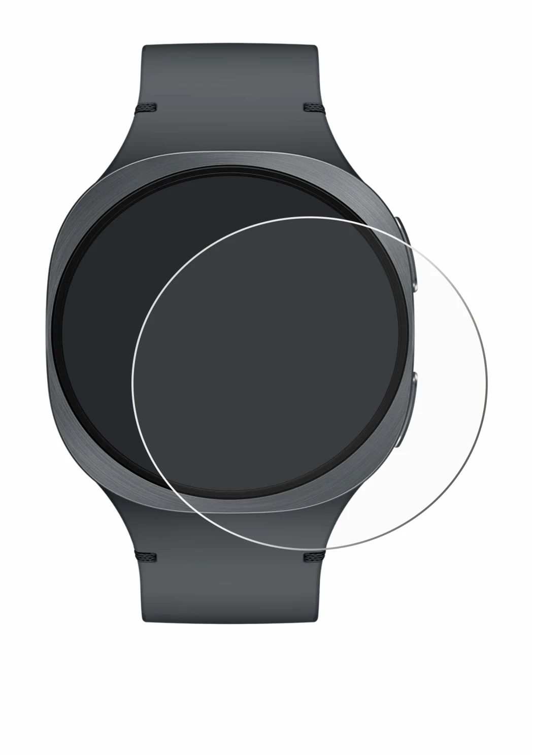 Abbildung des Geräts Samsung Galaxy Watch 8 (40 mm) mit einer Vielzahl des Displayschutzes.
