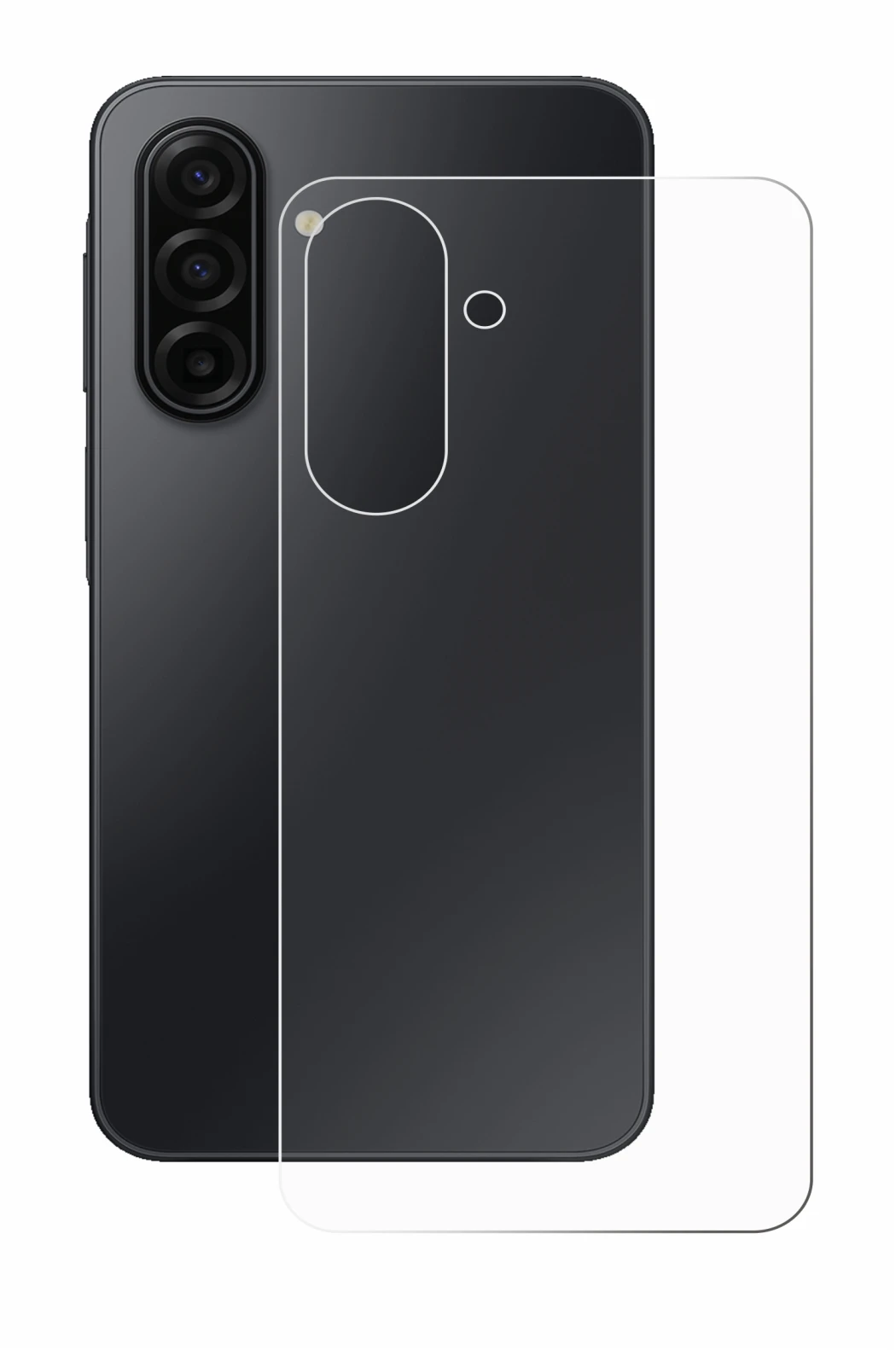 Abbildung des Geräts Samsung Galaxy A17 5G (Rückseite) mit einer Vielzahl des Displayschutzes.