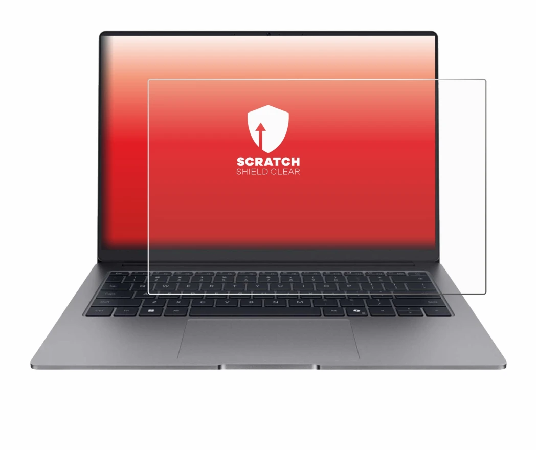 Abbildung des Geräts Honor MagicBook X14 Plus 2025 mit einer Vielzahl des Displayschutzes.